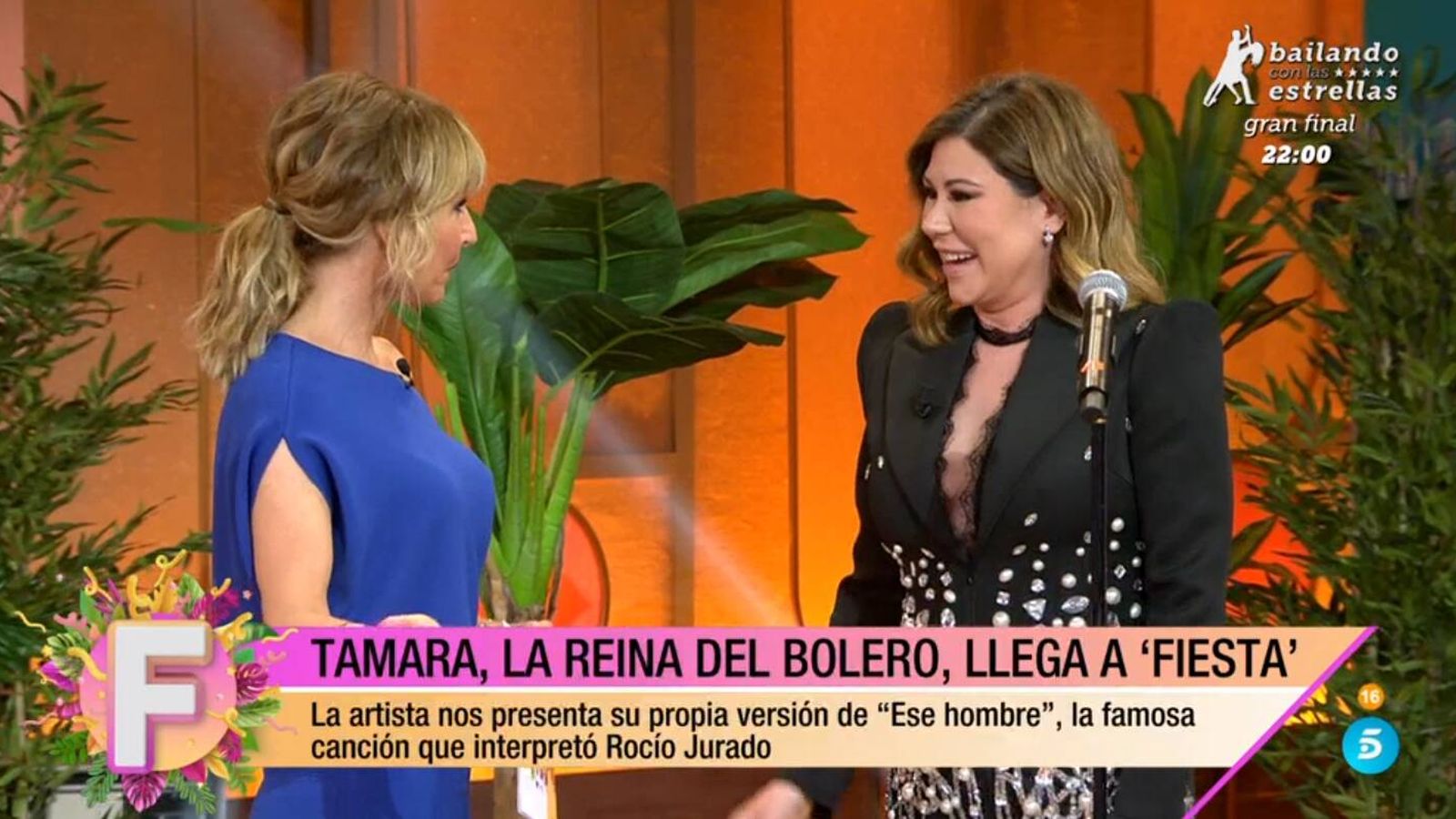Emma García y Tamara en 'Fiesta'. (Mediaset España)