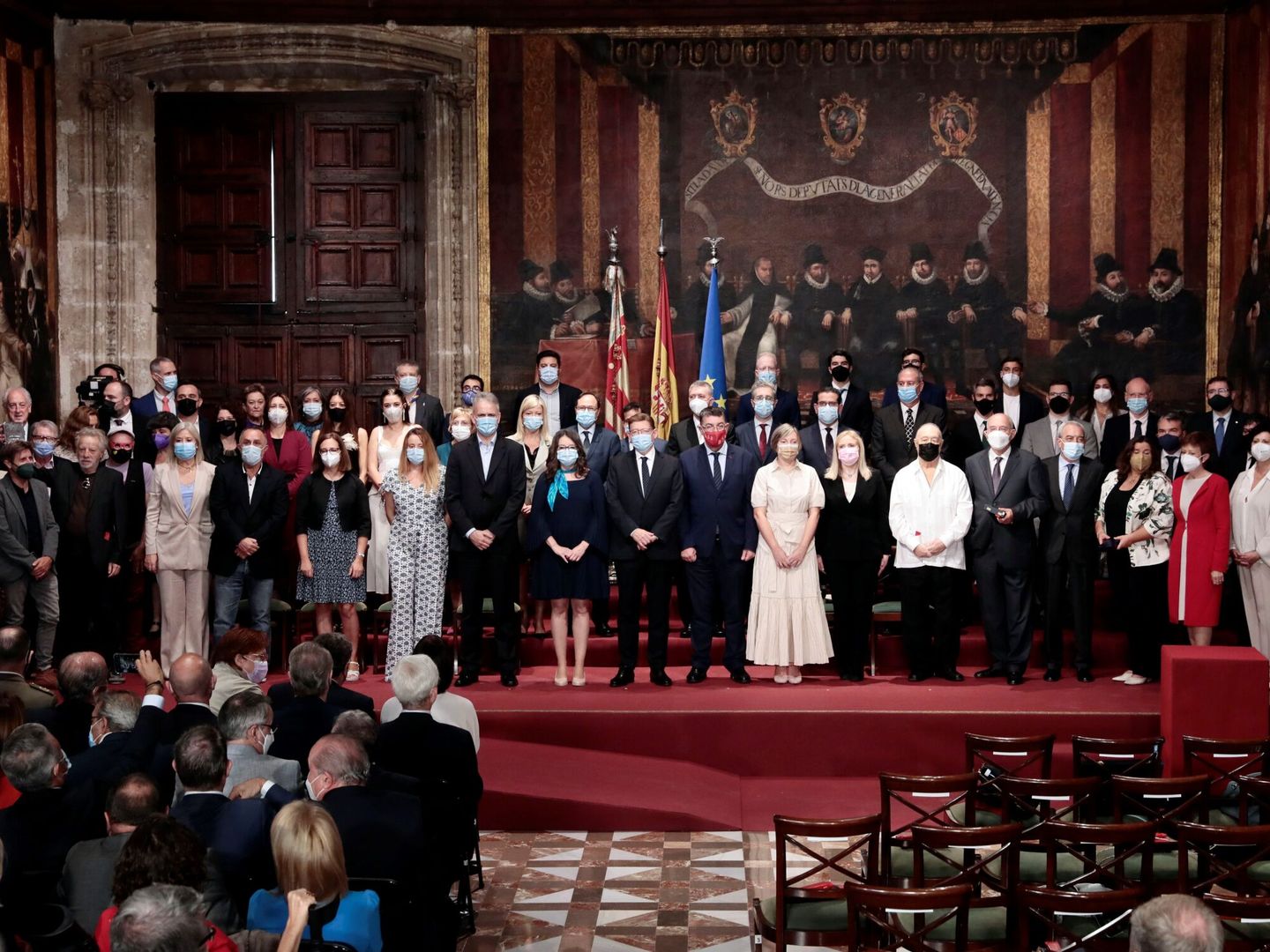 Los galardonados por la Generalitat, en el acto institucional del 9 d'Octubre. 
