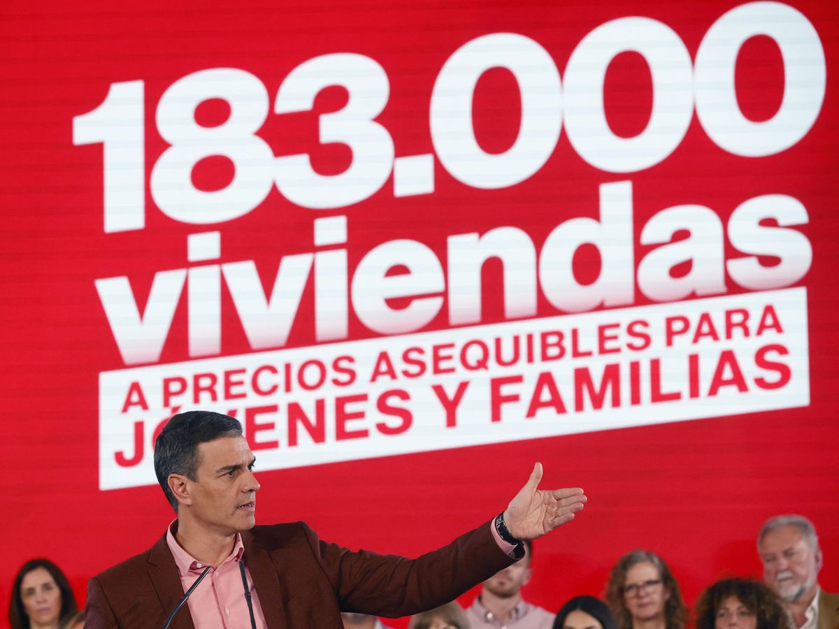 Foto: El presidente del Gobierno, Pedro Sánchez, en un acto electoral del PSOE. (EFE/Javier Lizón)