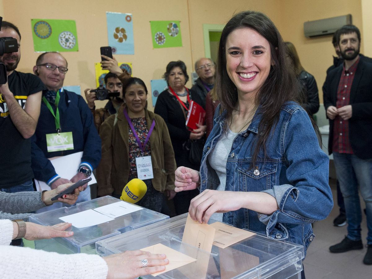 Foto: Irene Montero votando en 2019. (Getty)