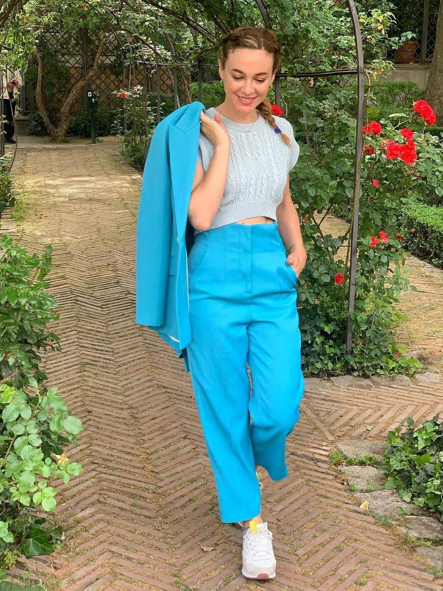 Marta Hazas con su traje de Zara. (Instagram, @martahazas)