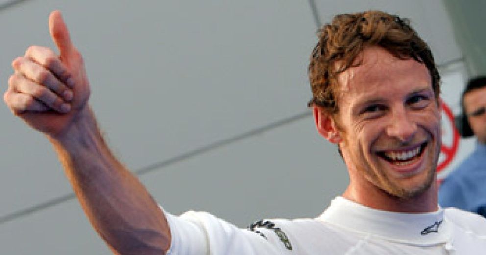 Foto: Jenson Button, exultante con su nueva pole