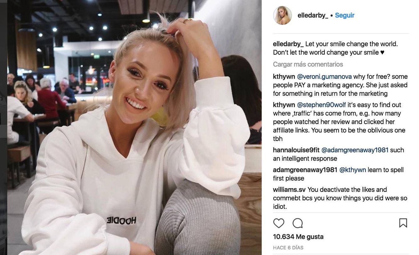Elle Darby ha protagonizado la última polémica sobre el modo de vida de los 'influencers'. (Instagram) 