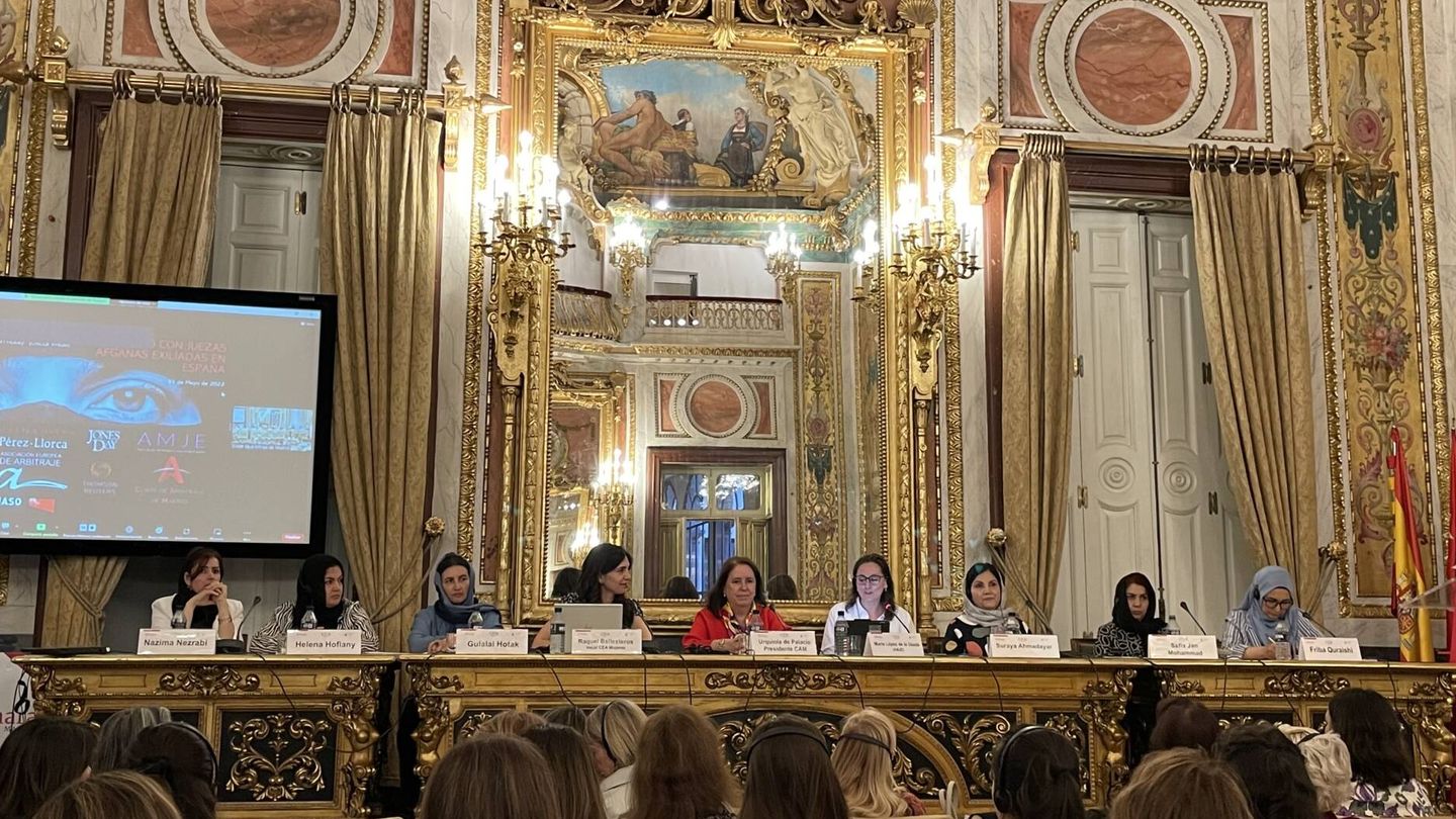 Jornada 'Encuentro con juezas afganas exiliadas en España' celebrada esta semana en la Corte de Arbitraje de Madrid. (Cedida)