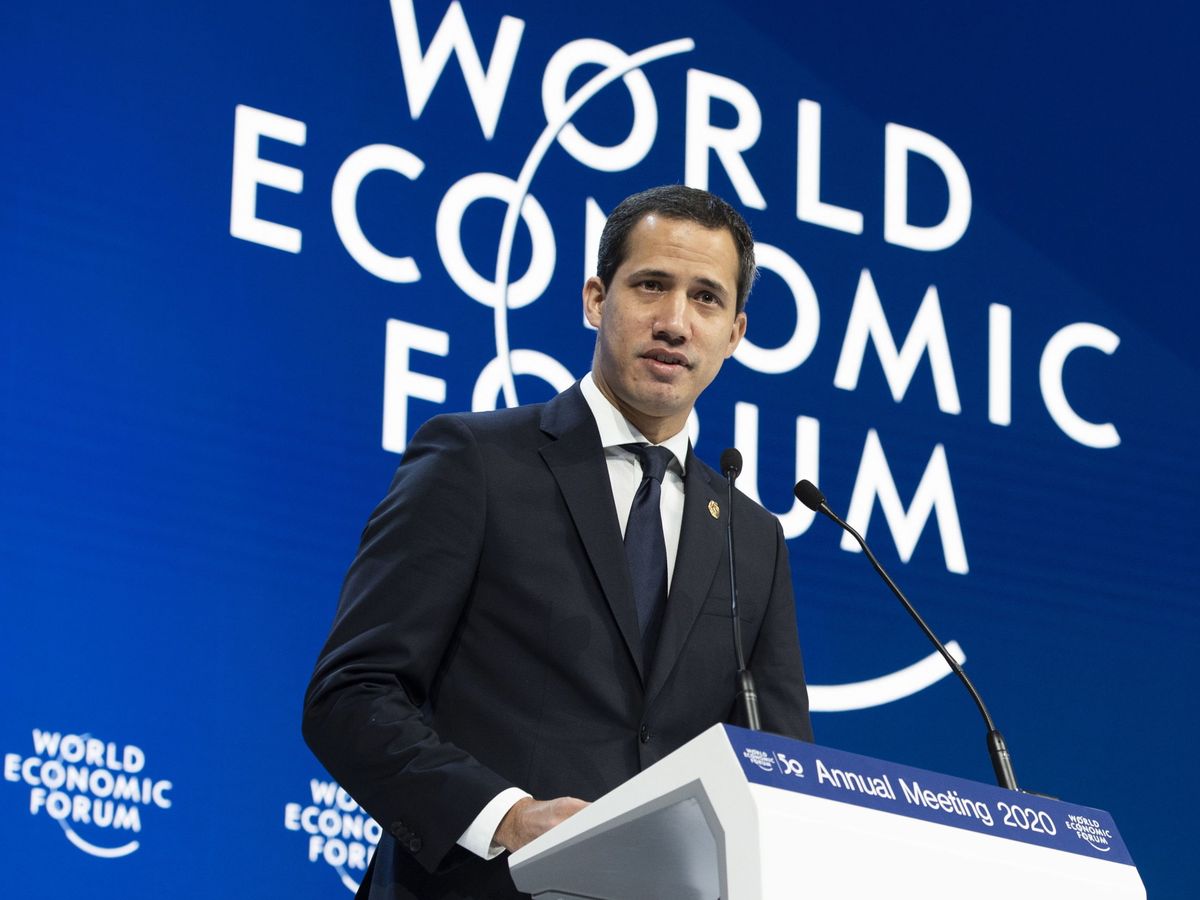 Foto: Juan Guaidó durante su intervención en Davos. (Reuters)