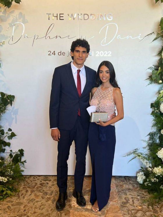 Jesus Vallejo y María Delgado, en la boda de Dani Carvajal. (Instagram/@mariadelggado14)