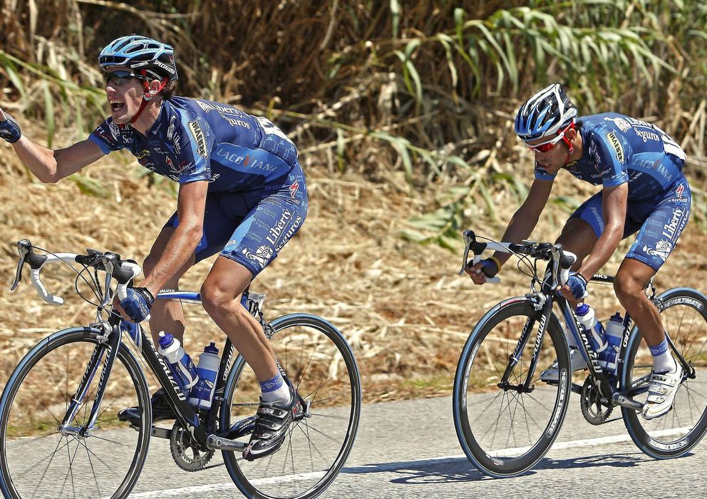 Foto: Isidro Nozal, durante una etapa de la Vuelta a Portugal en 2008.