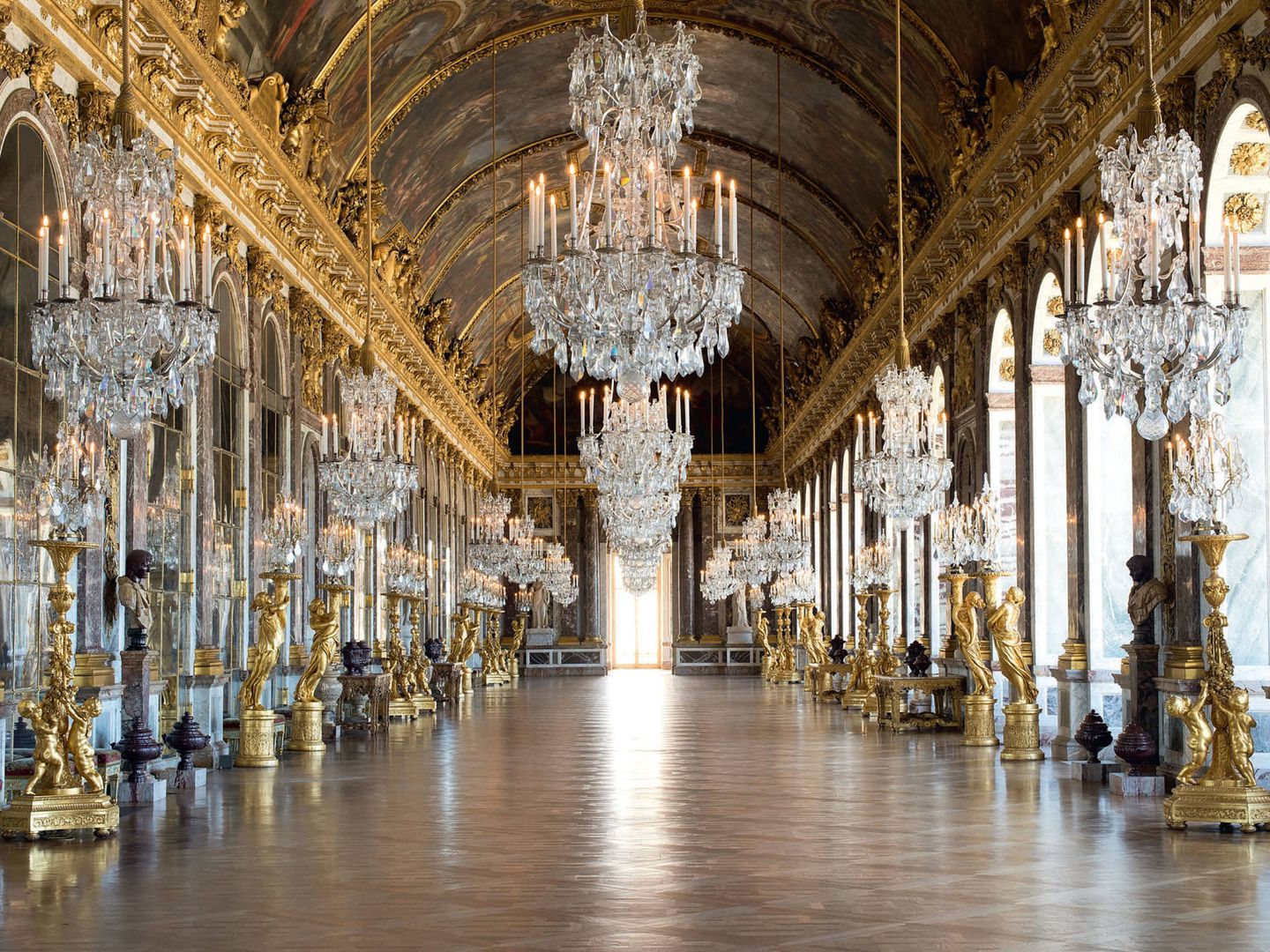 Grande Galerie (de los espejos). 1684. Palacio de Versalles