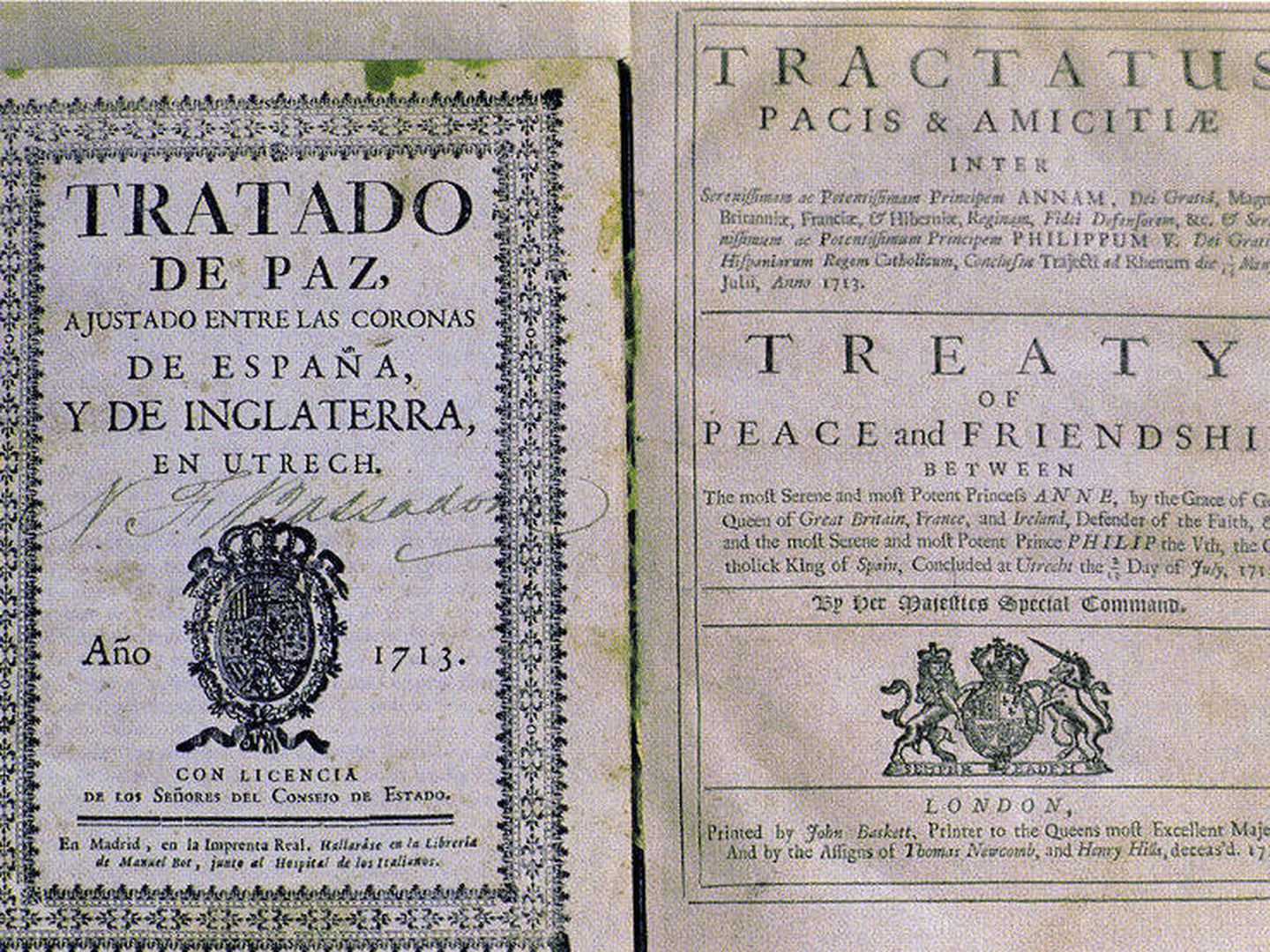 El tratado que puso fin a la Guerra de Sucesión. (Wikimedia Commons)