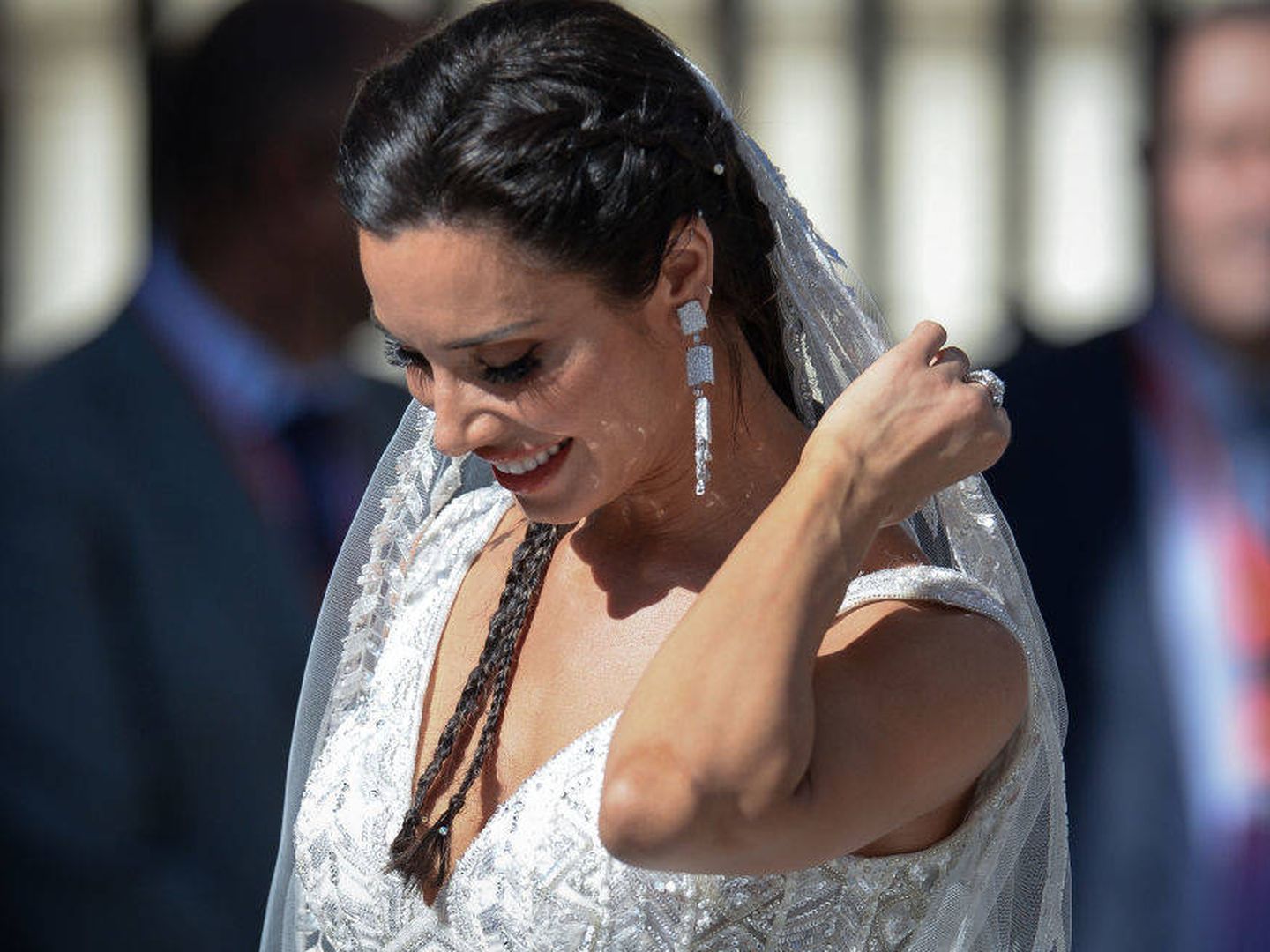 Pilar Rubio durante su boda en Sevilla. (Getty)