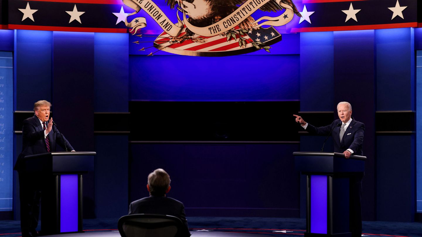 Foto de archivo del debate entre Donald Trump y Joe Biden. (Reuters)