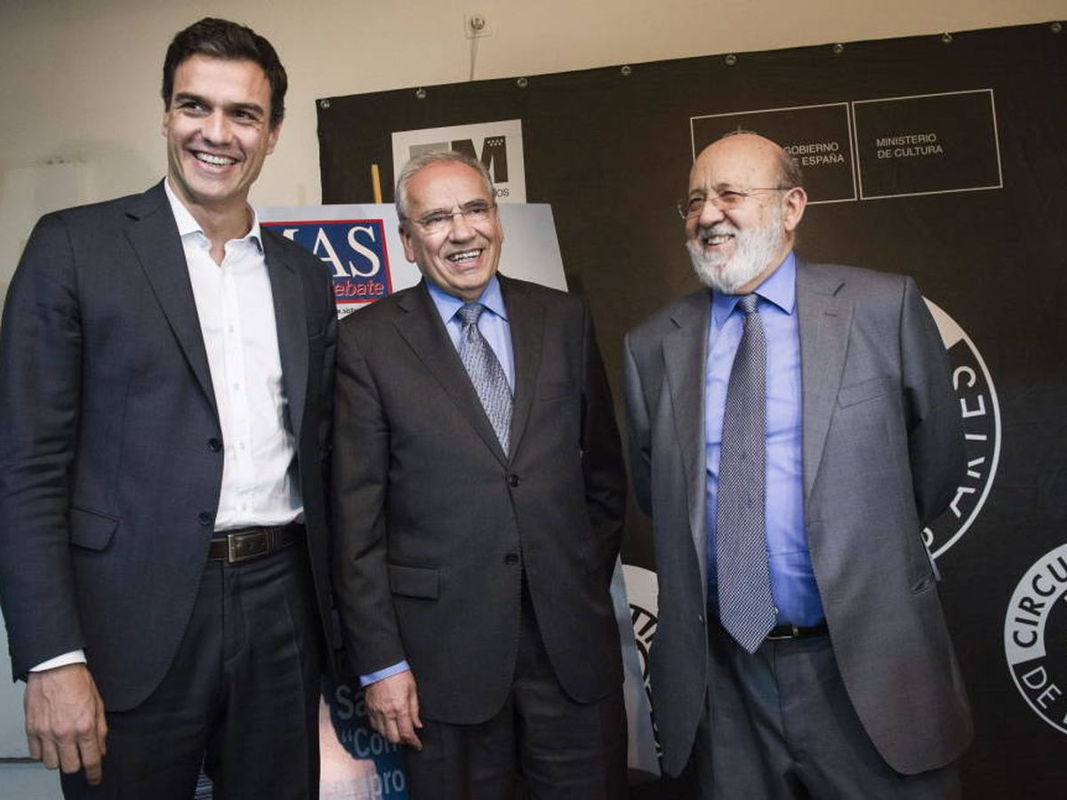 Foto: Pedro Sánchez, Alfonso Guerra y José Félix Tezanos en una imagen de archivo. (EFE)