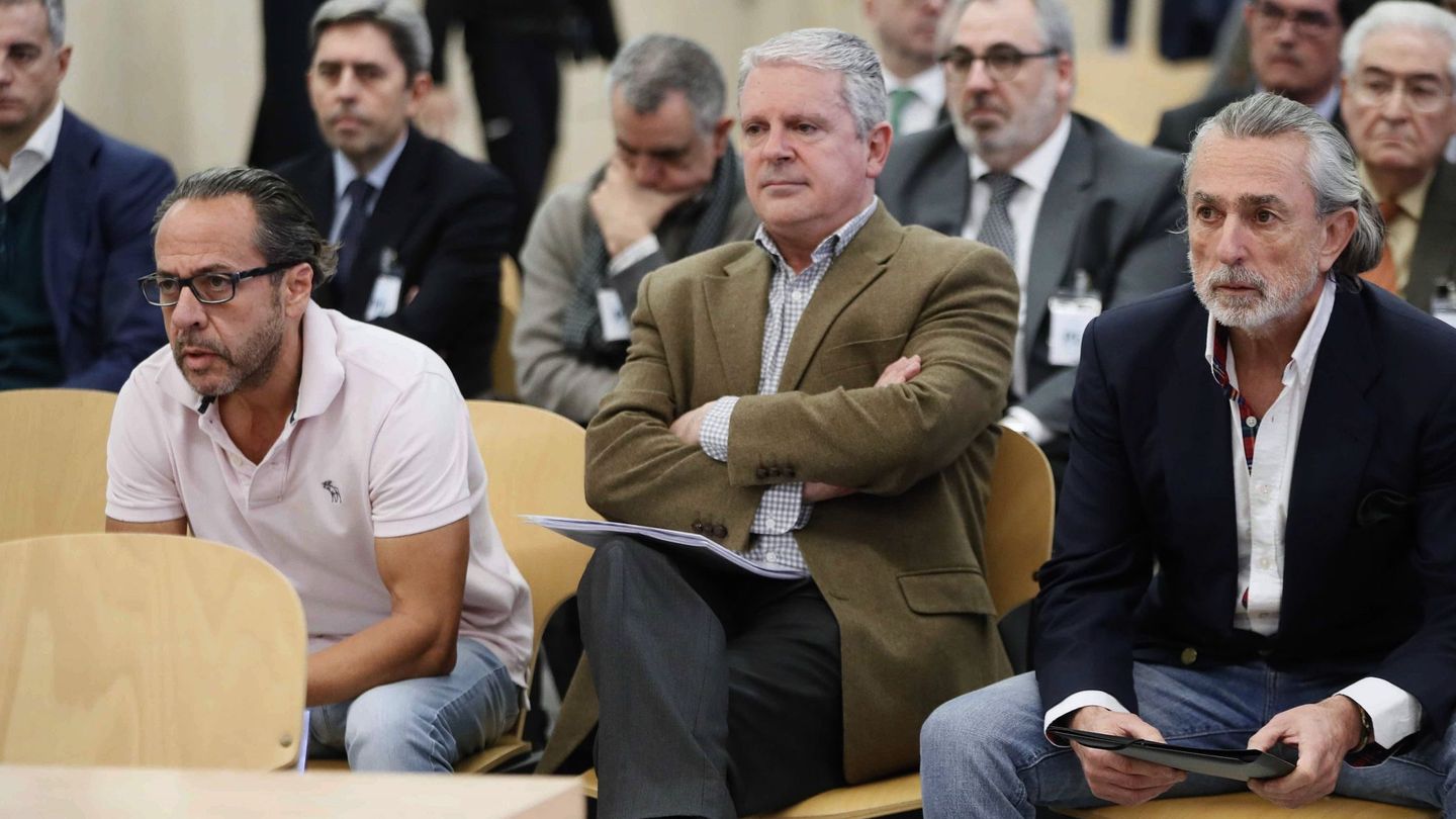 El Bigotes, Pablo Crespo y Francisco Correa durante el juicio de la Gürtel. (EFE)