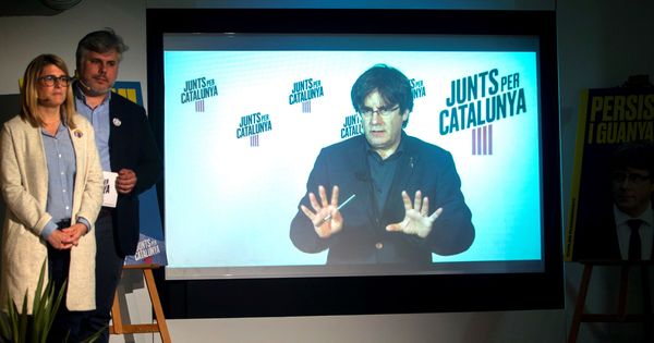 Foto: Intervención en rueda de prensa a través de videoconferencia del expresidente catalán Carles Puigdemont. (EFE)