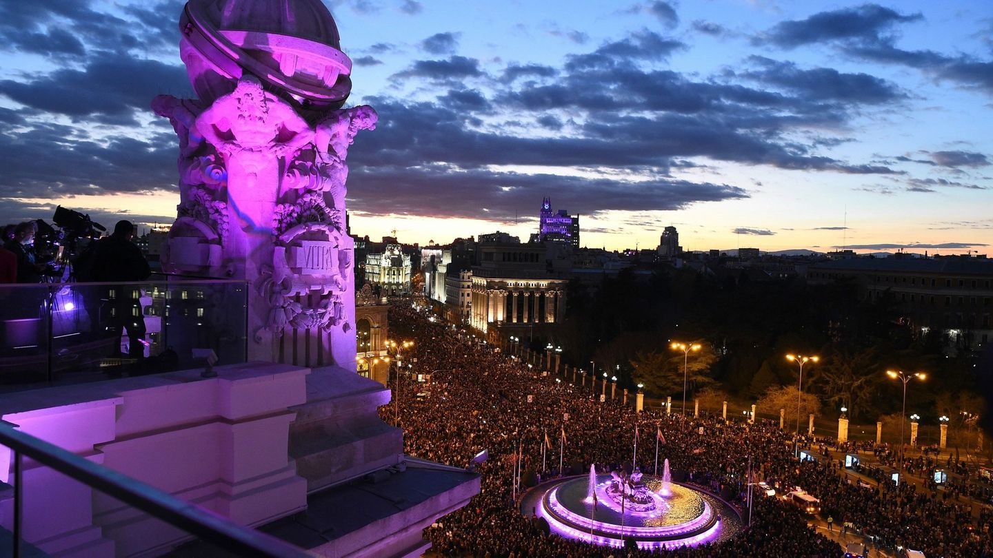 Vista general de la manifestación del 8-M en Madrid. (EFE)