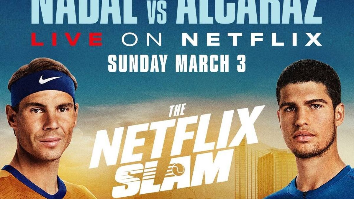 Nadal - Alcaraz, 'El Slam de Netflix': horario y dónde ver en directo el partido desde Las Vegas hoy, 3 de marzo