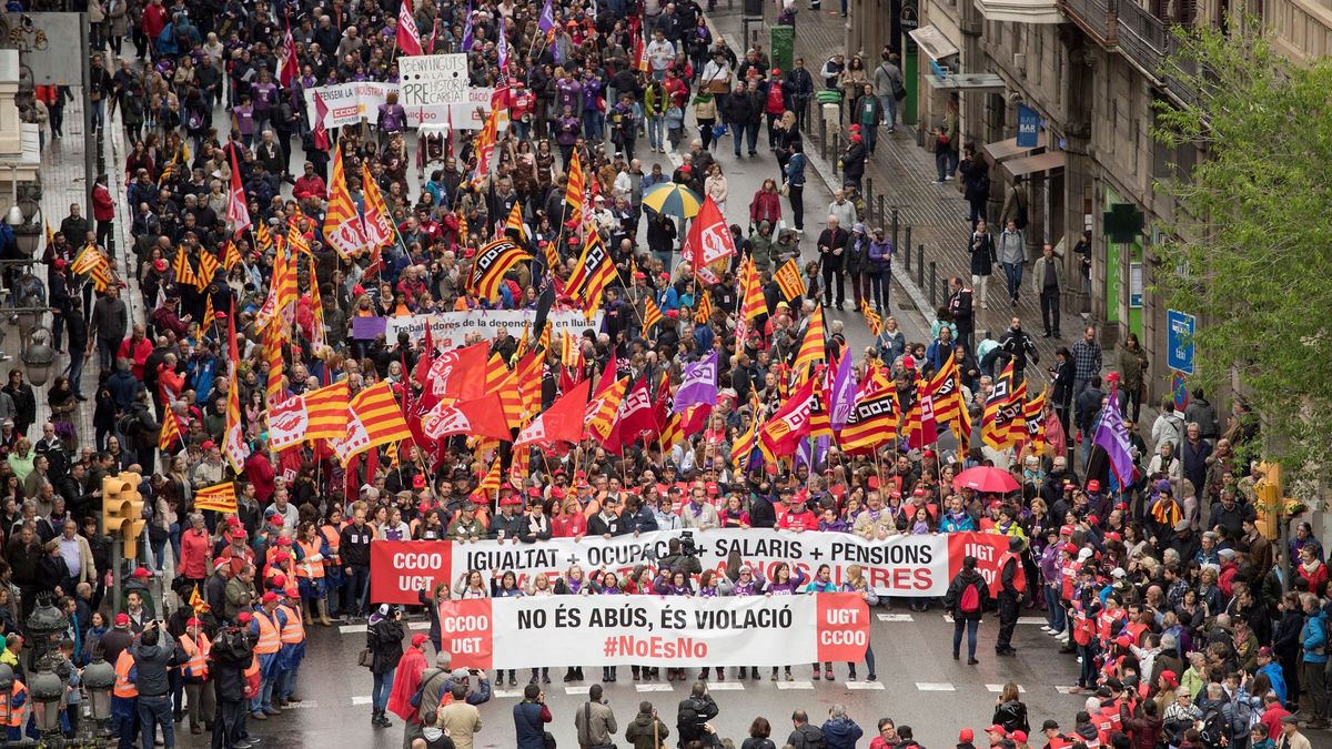 La 'anomalía catalana' divide en dos la manifestación del 1 de Mayo en Barcelona