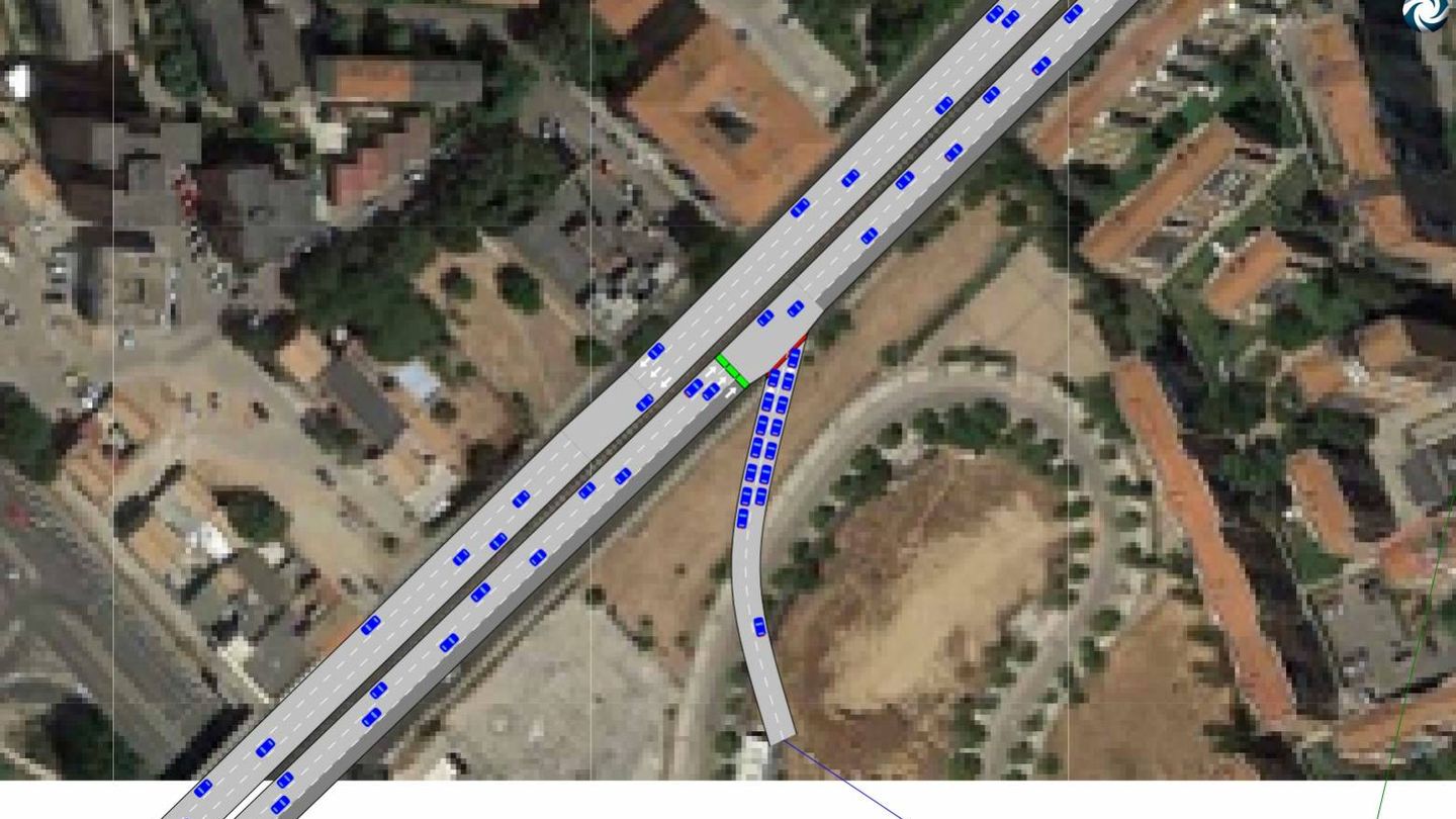 En verde, punto en el que se encontraría uno de los semáforos. (Fuente: Ayuntamiento de Madrid)