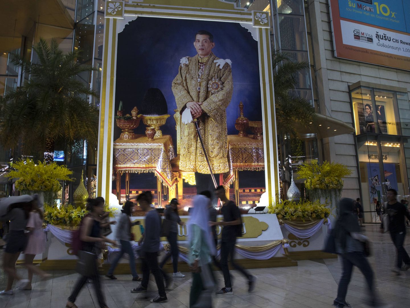 Imagen del rey Vajiralongkorn durante una celebración por su cumpleaños. (Getty)