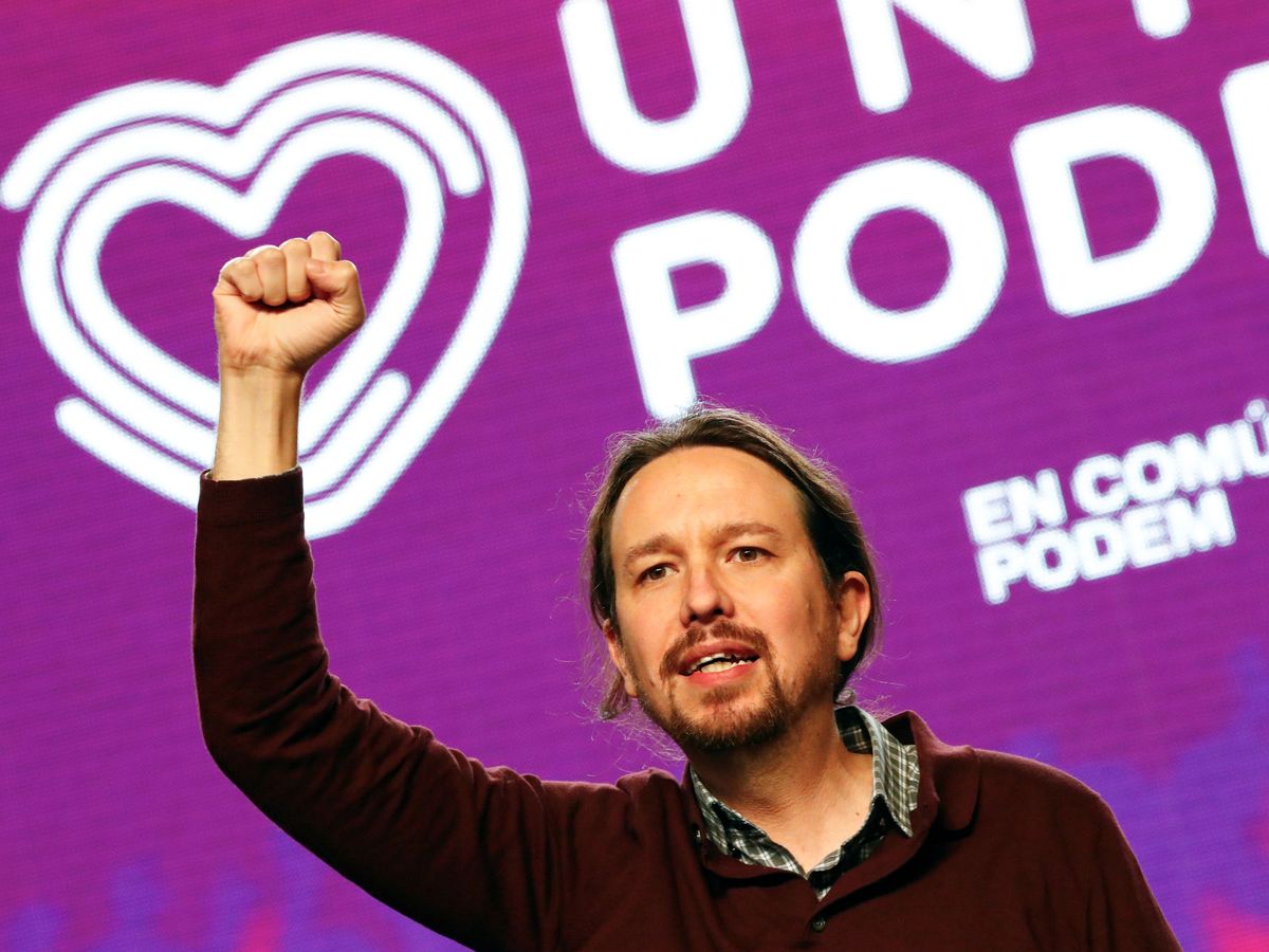 Foto: Pablo Iglesias durante el mitin de cierre de la campaña de Unidas Podemos en Madrid. (EFE)