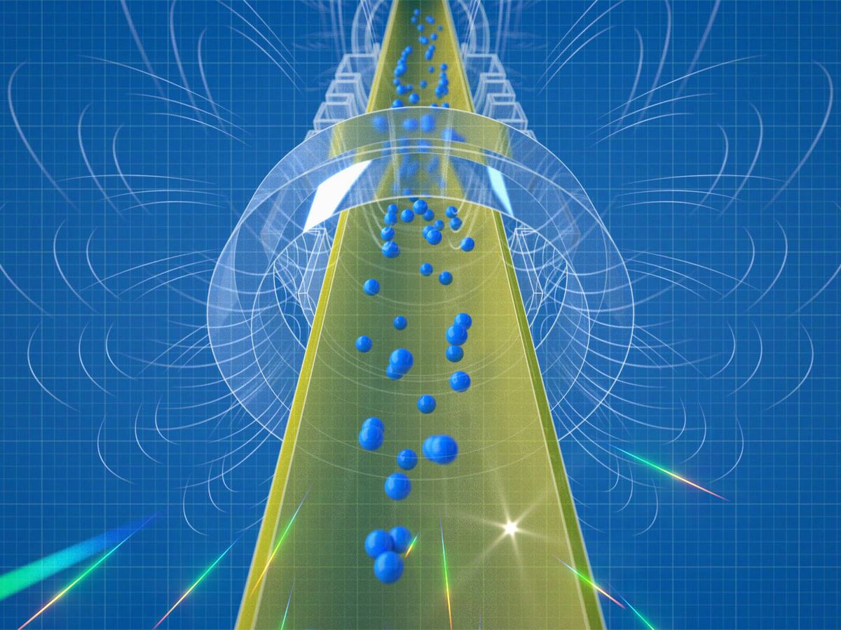 Foto: Átomos de antihidrógeno cayendo en la máquina ALPHA-g del CERN. (U.S. National Science Foundation)