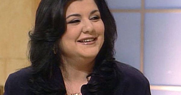 Foto: Cristina Blanco en un plató de televisión en los 90