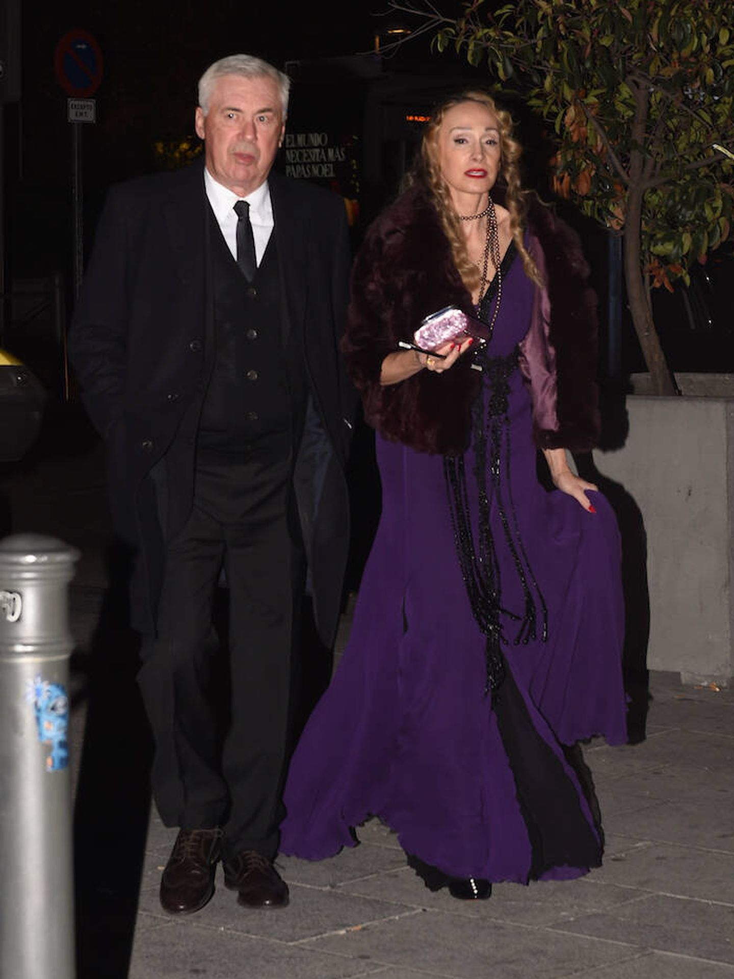 Carlo Ancelotti y su esposa asisten al cumpleaños de Alejandro Sanz en Madrid. (LP)