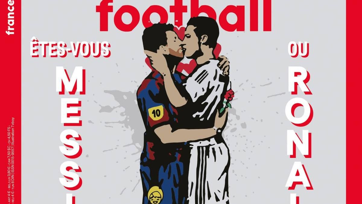 El beso fraternal de Cristiano Ronaldo y Messi en la última portada de France Football