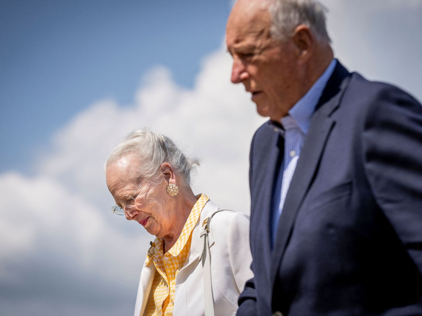 El rey Harald junto a la reina Margarita de Dinamarca. (Reuters)