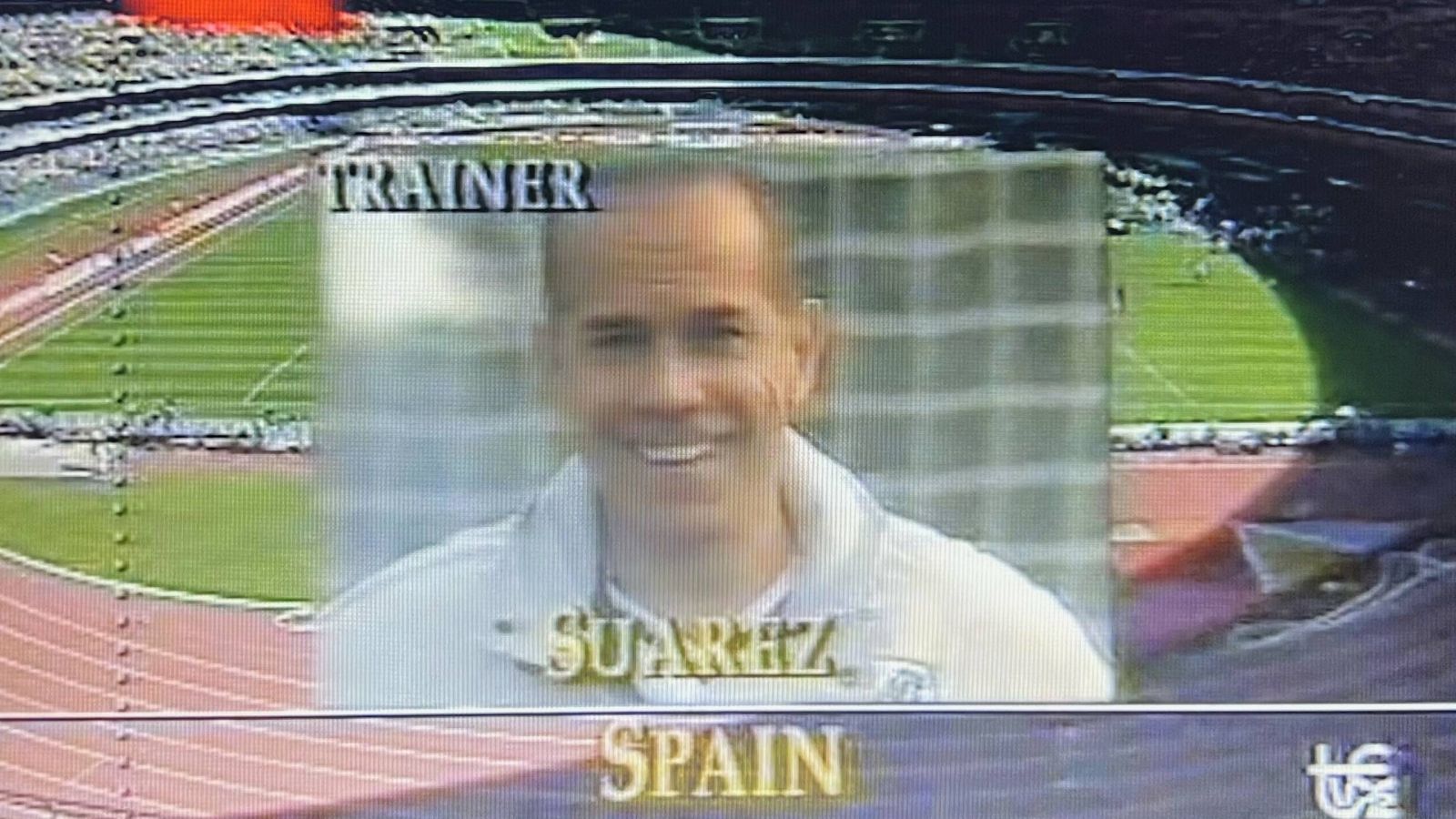 Suárez, como técnico nacional. (TVE)