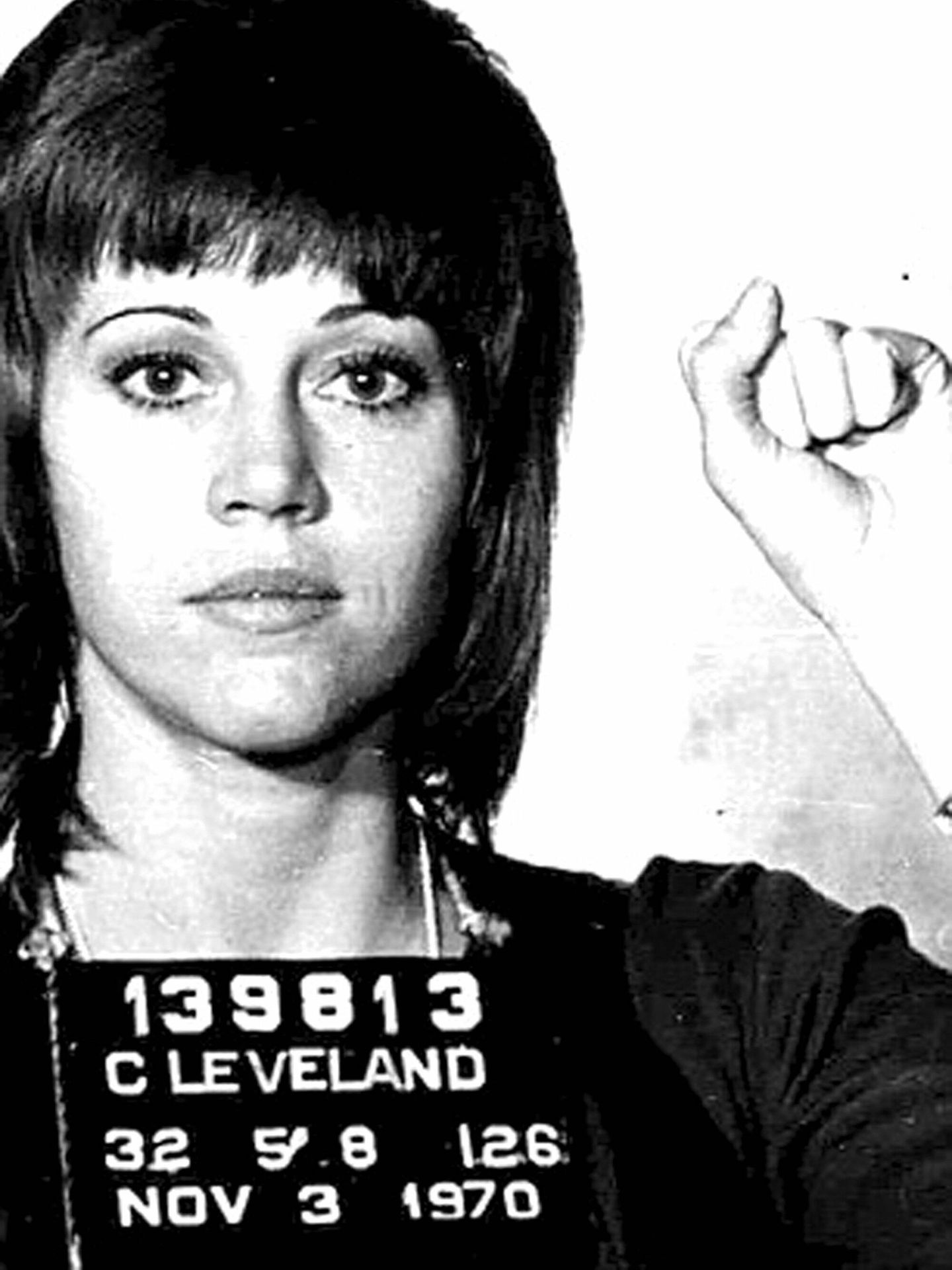 Fotografía de la detención de Jane Fonda en 1970. (CordonPress)