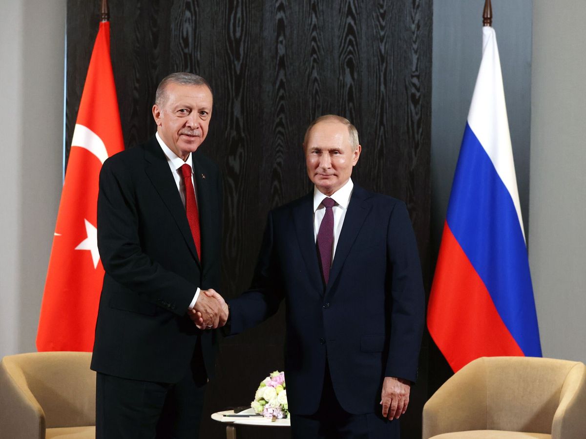 Foto: El presidente de Turquía, Recep Tayyip Erdogan, y el presidente ruso, Vladimir Putin. (EFE/EPA/Alexandr Demyanchuk/Sputnik/Kremlin Pool)