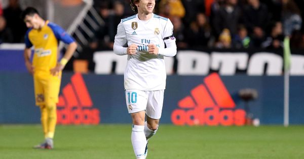 Foto: Modric celebra su gol ante el Apoel en la Champions. (EFE)