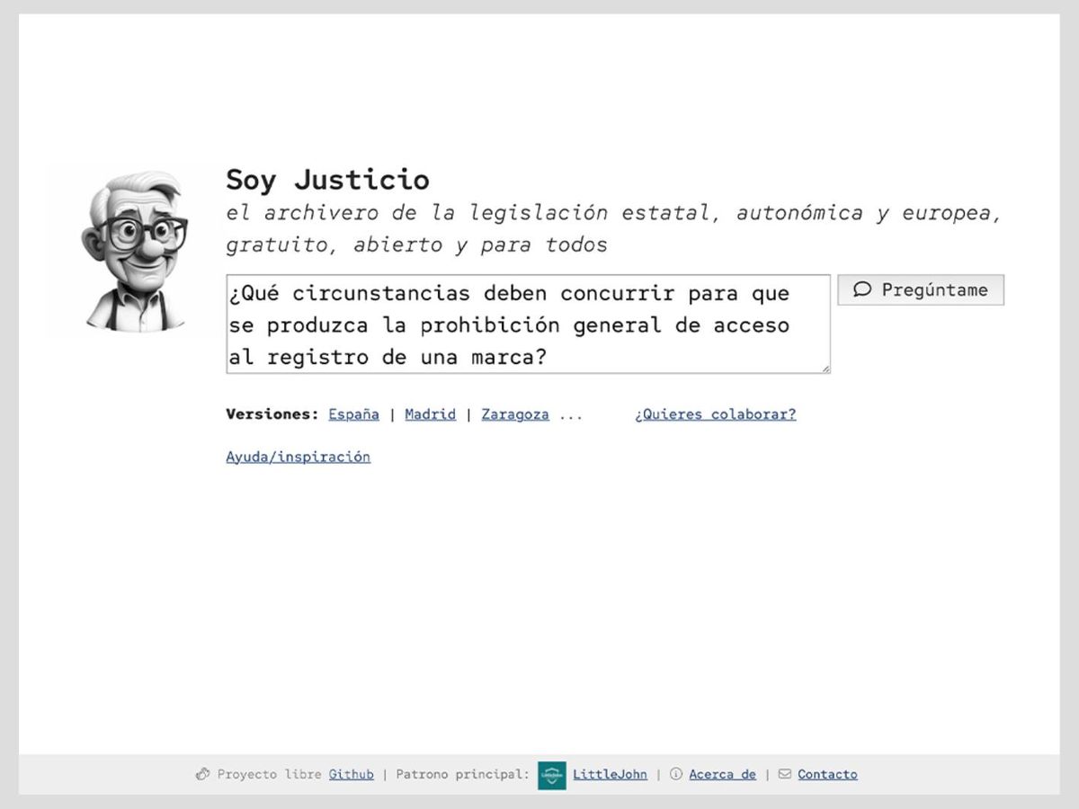 Foto: Justicio, herramienta de consulta de legislación en código abierto y gratuita. (Cedida)