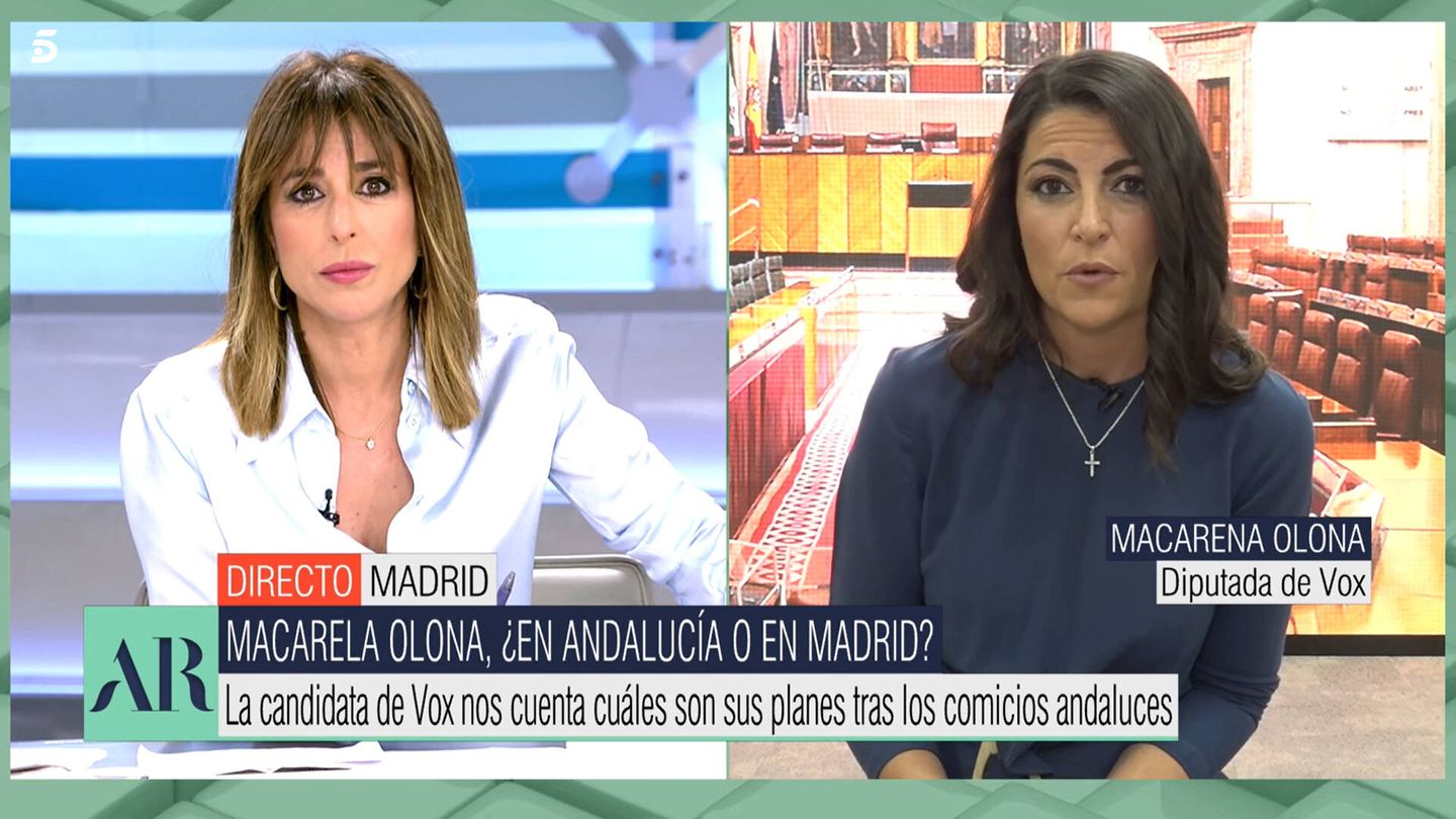 Ana Terradillos y Macarena Olona, en 'El programa de AR'. (Telecinco)