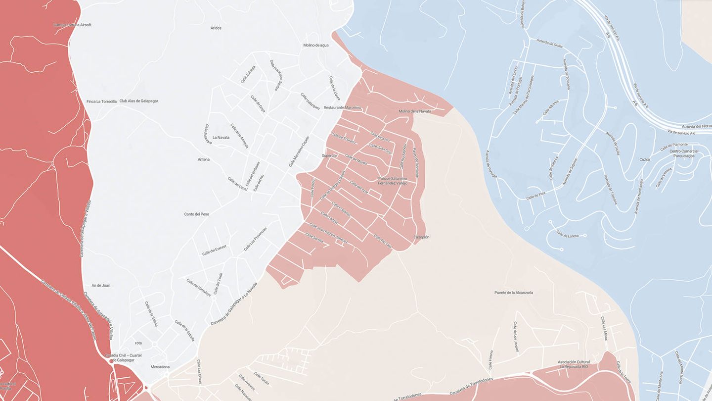 Mapa del voto de 2019 en el barrio de Iglesias.