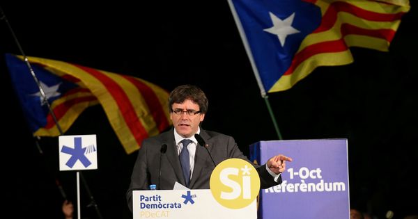 Foto: Carles Puigdemont durante un acto a favor del referéndum. (Reuters)