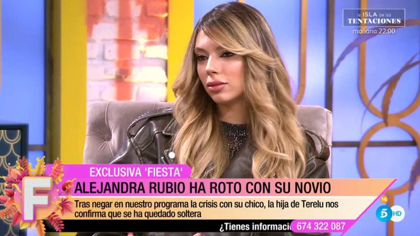 La hija de Terelu Campos, Alejandra Rubio, tras el anuncio de su ruptura. (Cortesía Mediaset)