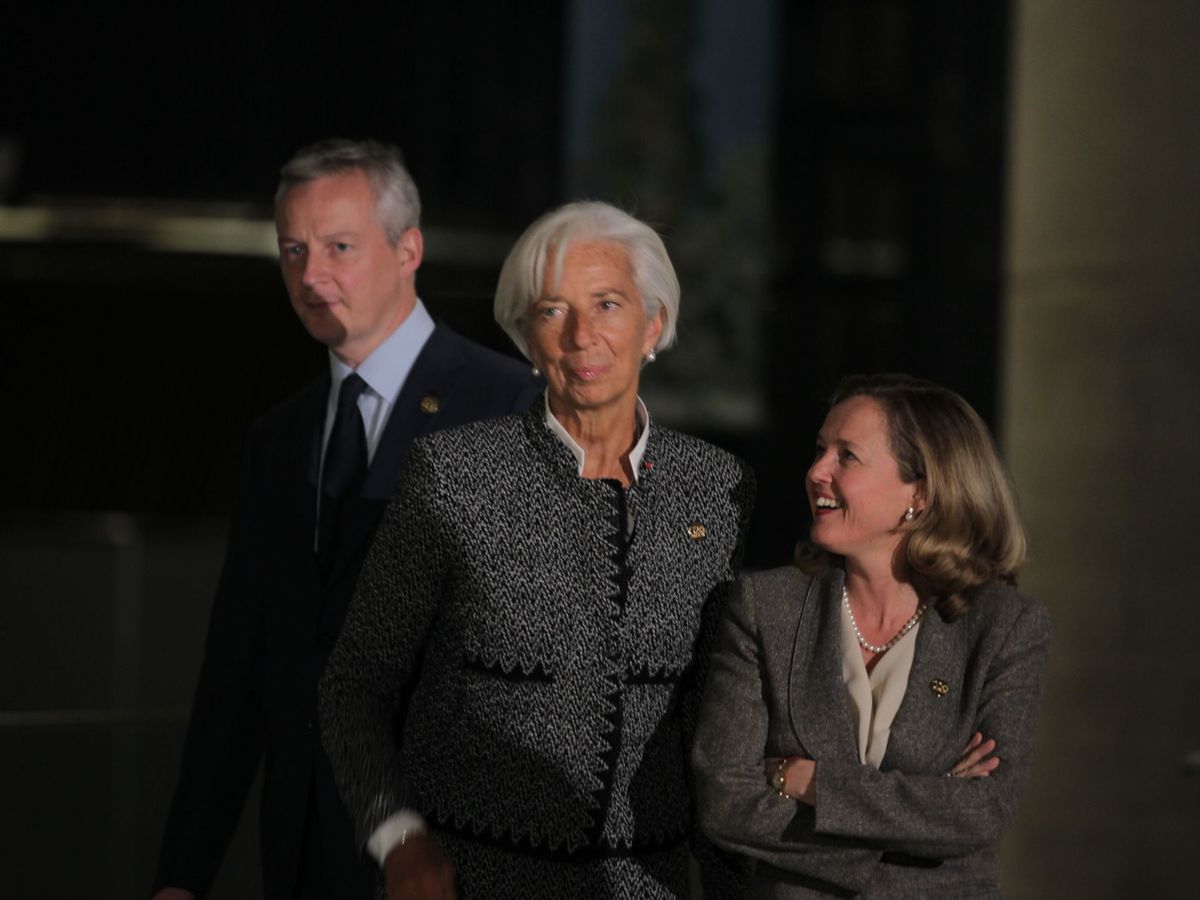 Foto: La presidenta del BCE, Christine Lagarde, junto a la vicepresidenta primera y ministra de Asuntos Económicos, Nadia Calviño. (EFE)
