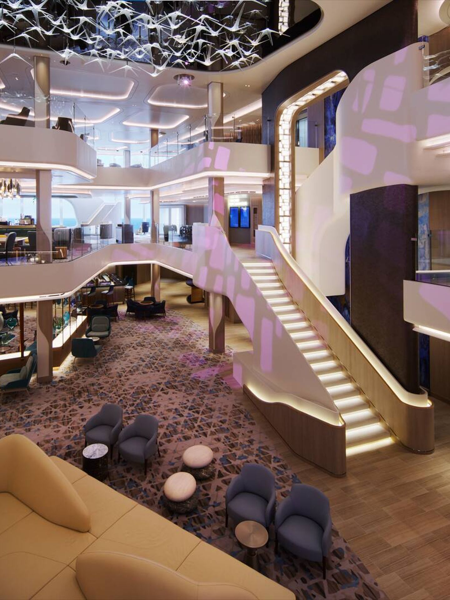 El novísimo crucero Prima, de Norwegian Cruise Lines, cuenta con capacidad para alojar a 3.100 viajeros. (Cortesía)