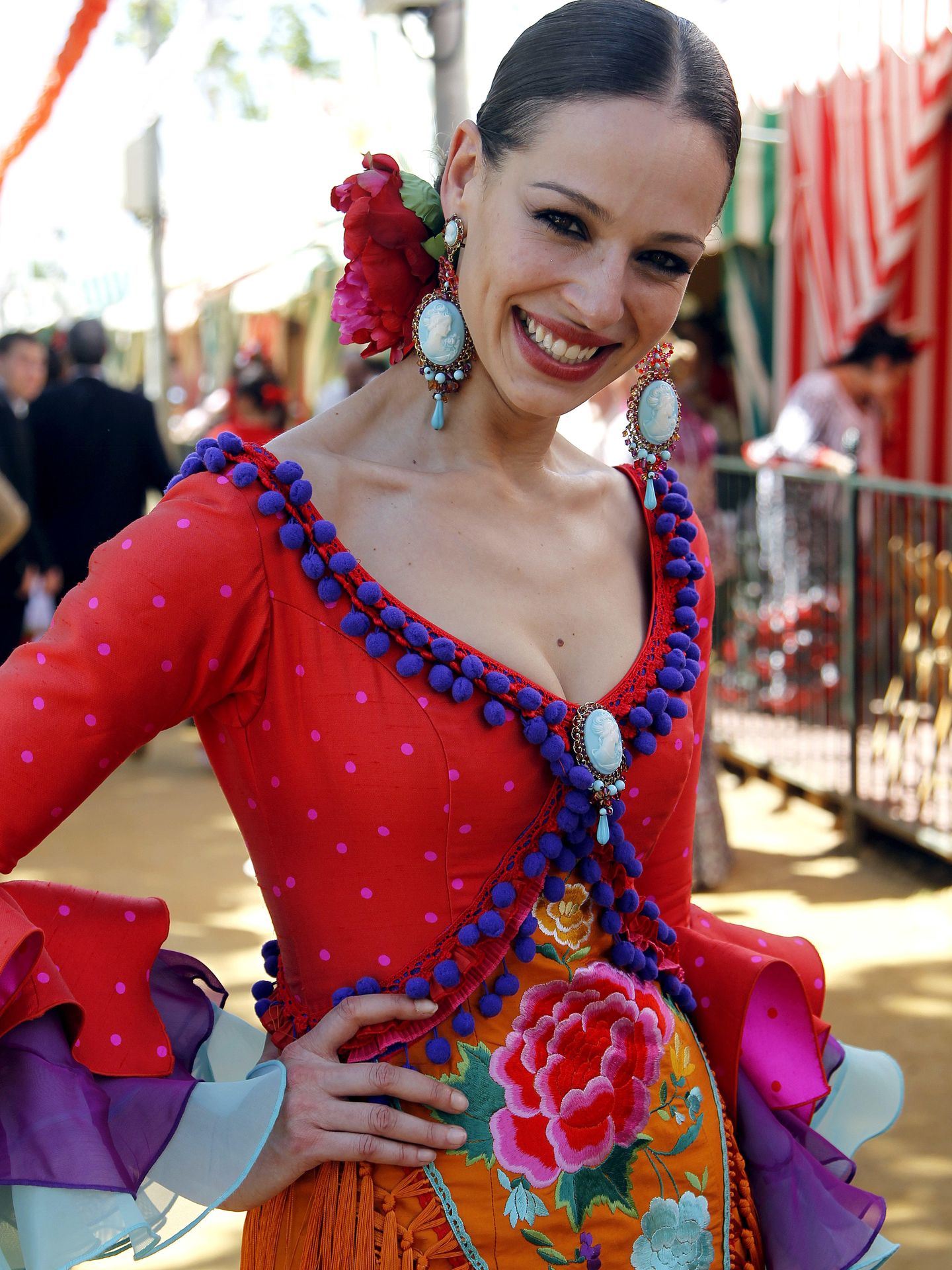 Eva González, en la Feria de Sevilla de 2010.
