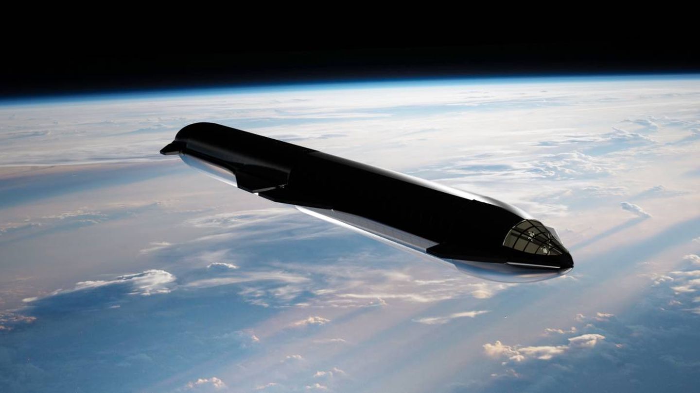 Un Starship nodriza atracado con otro Starship para transferencia de combustible (SpaceX)