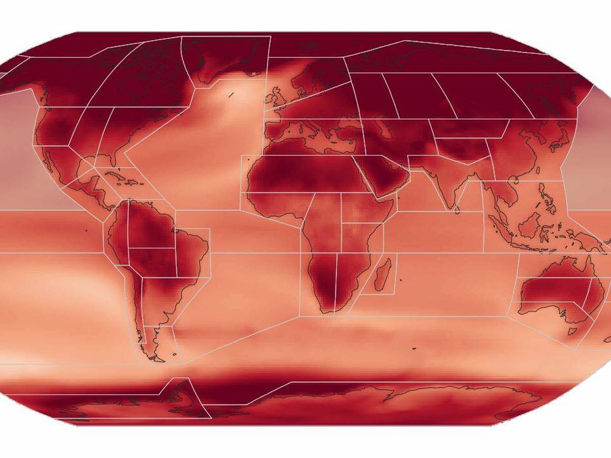 Foto: Previsión global con un aumento de 4º C de la temperatura. (CSIC)