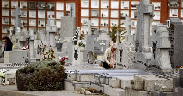 Foto: Una mujer limpia la tumba de un familiar o allegado en el madrileño cementerio de La Almudena. (EFE)