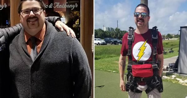 Foto: El antes y el después: adelgazó 42 kilos gracias a su esfuerzo (Foto: Reddit)