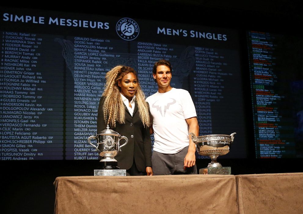 Foto: Nadal y Williams, en el sorteo de Roland Garros (Efe).