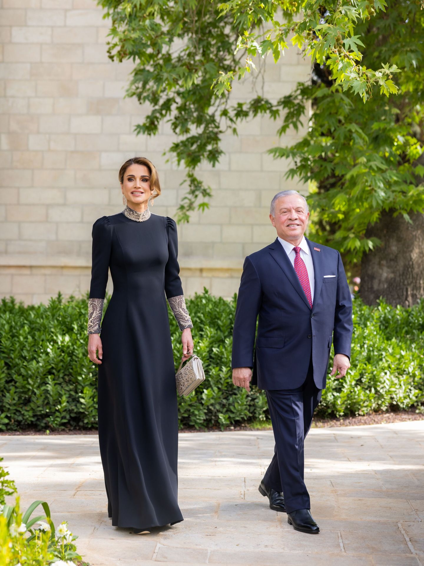Amman (Jordan), 31 05 2023.- A handout photo made available by the Royal Hashemite Court (RHC) on 01 June 2023 shows Jordan's King Abdullah II (R) and his wife Queen Rania attending the royal wedding ceremony of their son, Jordanian Crown Prince Hussein to his fiancee, Rajwa Al Saif of Saudi Arabia (both not pictured) in Amman, Jordan, 01 June 2023. The wedding was held at Zahran Palace attended by Jordan's king and queen, the parents of the bride, and international royals and heads of state. (Jordania, Arabia Saudita) EFE EPA ROYAL HASHEMITE COURT   HANDOUT HANDOUT EDITORIAL USE ONLY NO SALES 