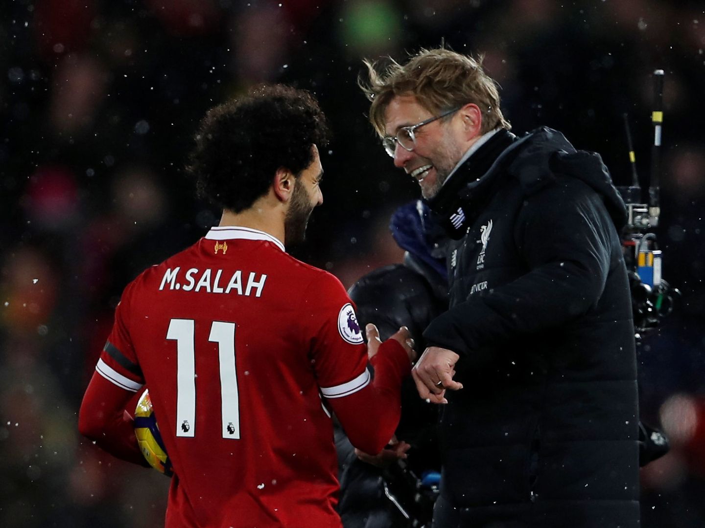 Jürgen Klopp está encantado con Mohamed Salah. (Reuters)
