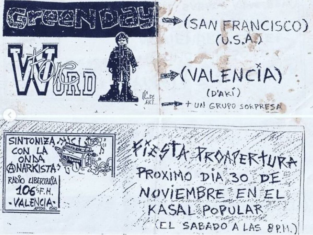 Foto: Cartel de Green Day y Foreword en Valencia, 1991. (Cedida)