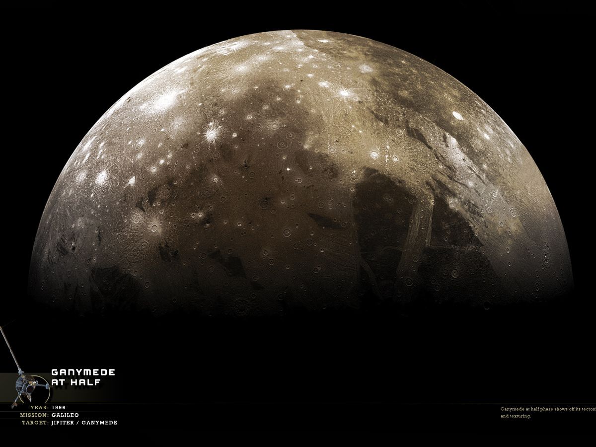 Foto: Ganímedes es uno de los satélites que serán explorados próximamente para averiguar si pudieron albergar vida. (NASA)